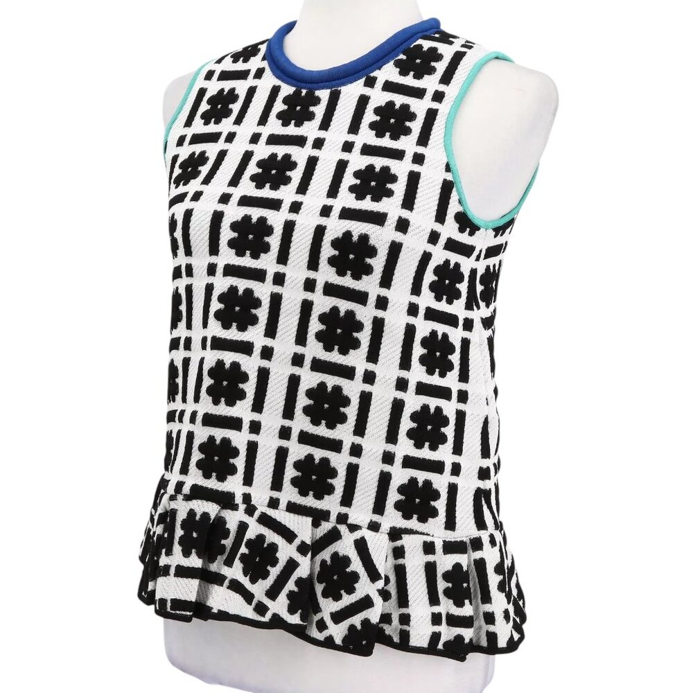 ISSA Spongey Check Hashtag Jacquard Sleeveless Women’s Top - Retail $608 - NWT